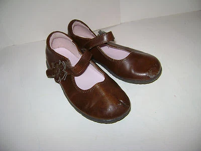 NINA TODDLER GIRLS SHOES MARY JANES size 9 M BROWN LEATHER VERY CUTE - Image 1 of 4