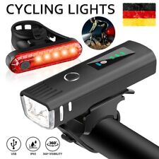 2 USB Fahrrad Licht LED Fahrrad Beleuchtung Set Lampe Scheinwerfer Rücklicht DE
