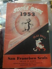 1953 San Francisco Seals vs New York Giants Signed Program Durocher, Dark,  +11