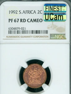 1992 SOUTH AFRICA 2 CENT NGC PF67 MAC FINEST UCAM & MAC SPOTLESS RARE . - Picture 1 of 2