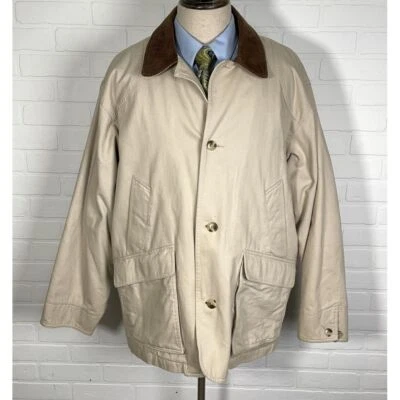 Chaqueta Roundtree Yorke Hombre XL Caqui Exterior Forrada Campo Pana Algodón Abrigo Foto 1 de 4