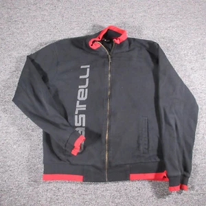 Castelli Jacket Mens Large Black Red Full Zip Knit Spell Out Cycling Casual - Picture 1 of 7