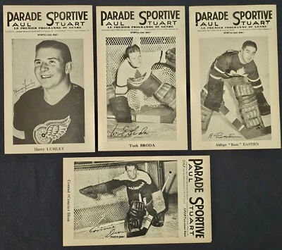 1943-48 BRODA BASTIEN DION LUMLEY PARADE SPORTIVE PAUL STUART GOALIE PHOTOS (4) - Image 1 of 4