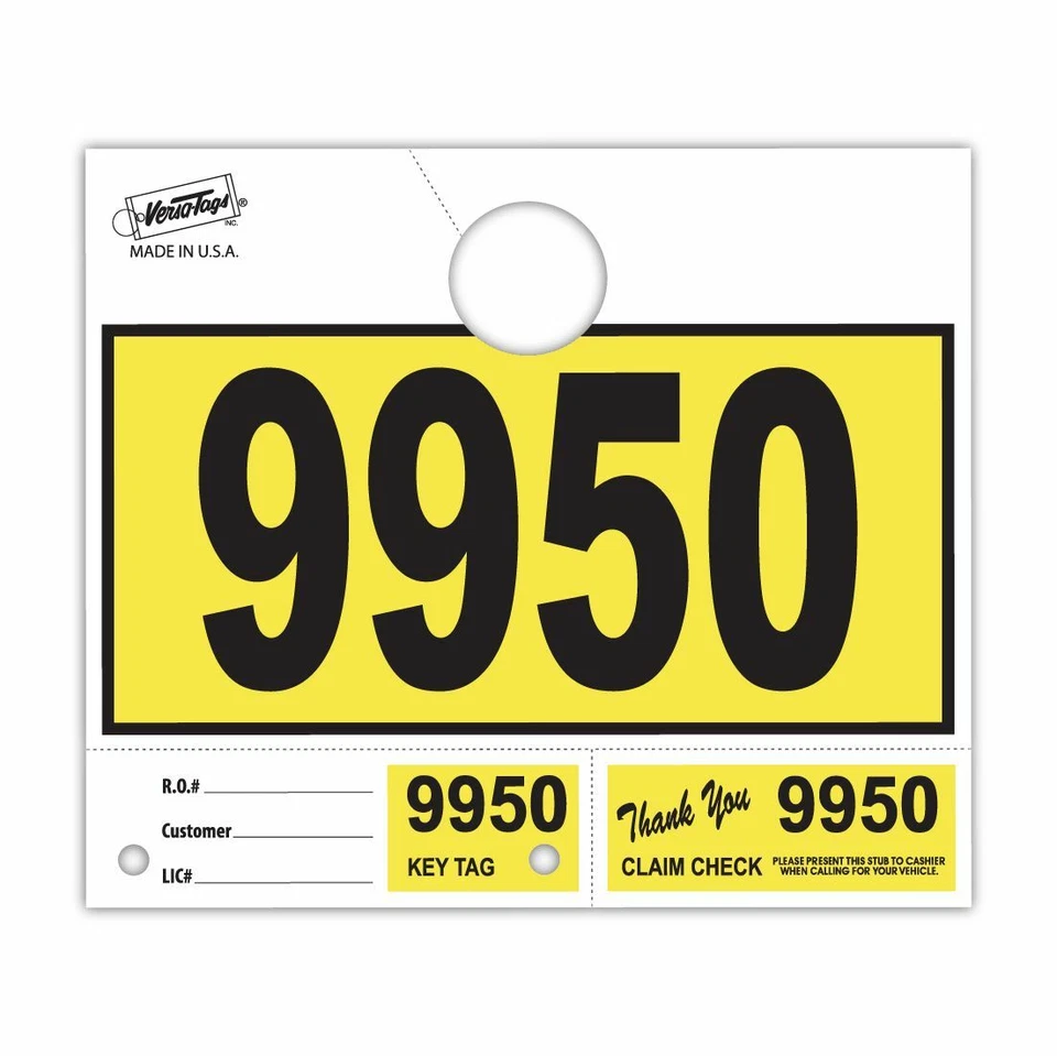 1000 Car Dealer Service Hang Tags Mechanic Repair Shop 3 Piece System Yellow - Image 1 of 1