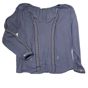 Lovestitch Sz M Embroidered Tassel Long Sleeve Boho Top - Bild 1 von 6