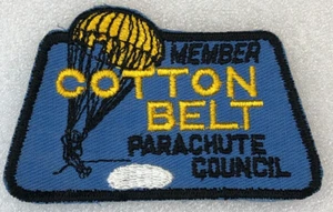 Cotton Belt Parachute Council Member Patch Vintage Paratrooper Sky Diving - Bild 1 von 5