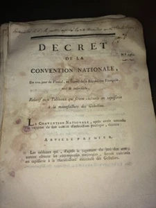 TABLEAUX EN TAPISSERIE À LA MANUFACTURE DES GOBELINS . 1794. - Foto 1 di 1