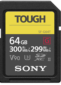 Sony 64GB SF-G Tough UHS-II SDXC Memory Card - 300MB/s UHS-II V90 SF-G64T