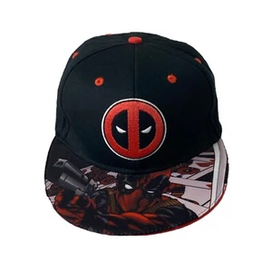 Deadpool Snapback Mütze DC Comics schwarz Grafik Krempe bestickt Erwachsene Einheitsgröße - Bild 1 von 9