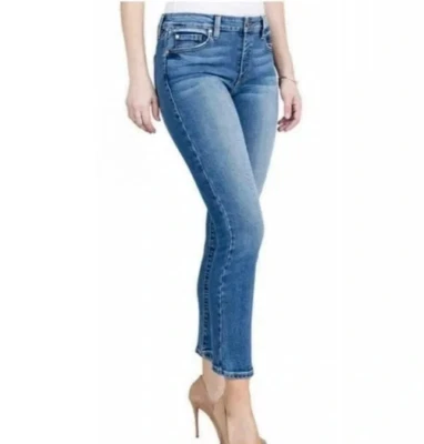 *NUEVO CON ETIQUETAS* Pantalones de mezclilla ajustados de tiro alto Level 99 para dama (azul nostálgico, 8/29) Foto 1 de 2