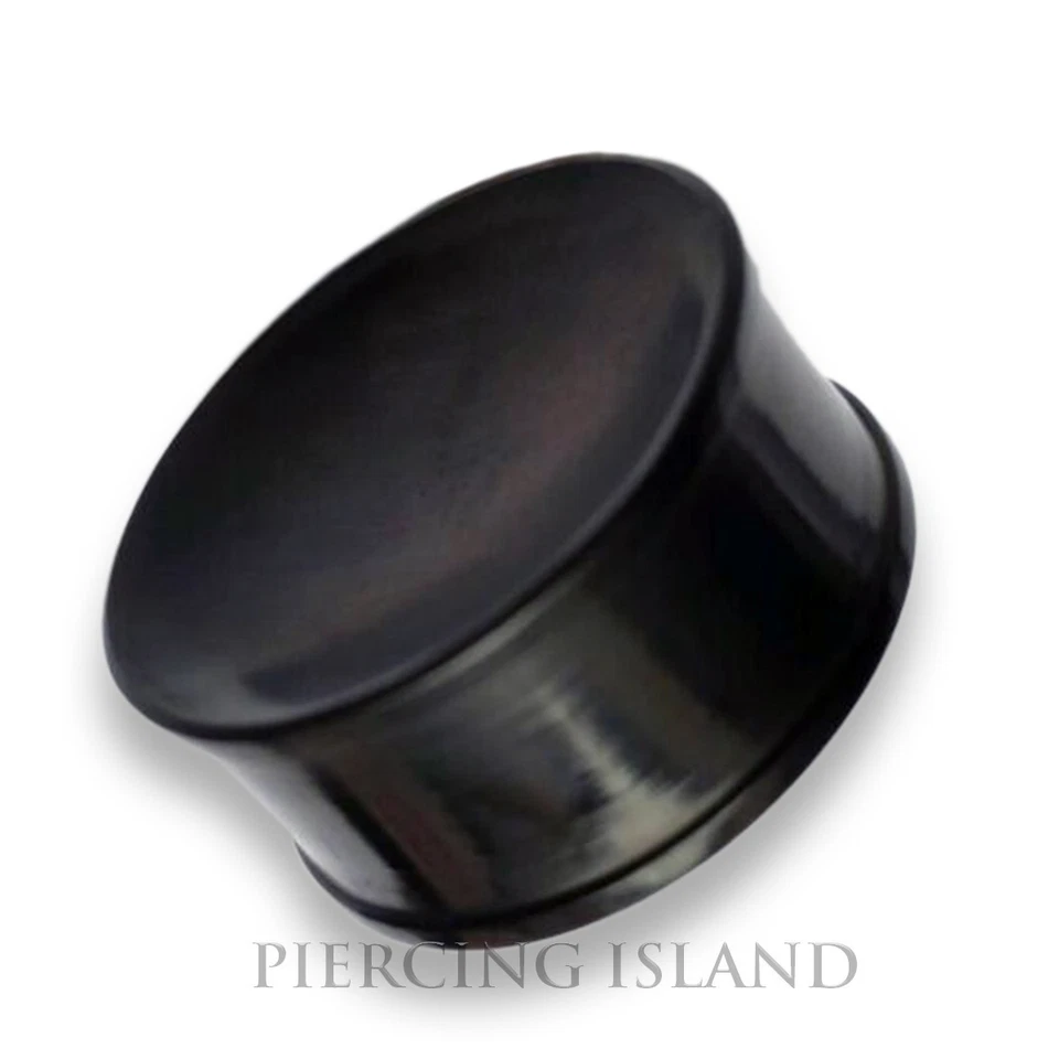 4mm - 30mm Black HORN Double Flared Flesh Tunnel Plug Schwarz Ohr Piercing 195 - Bild 1 von 1