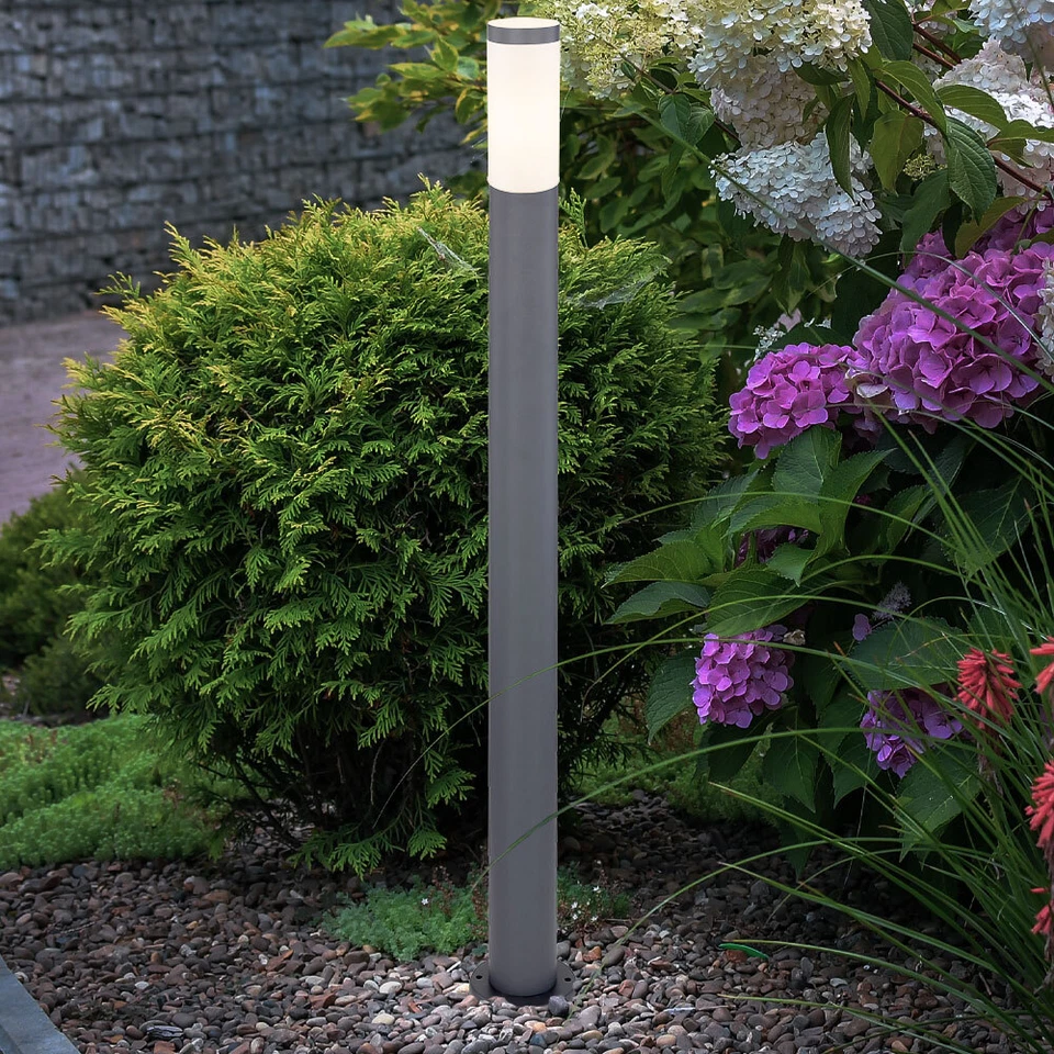 Außenleuchte Stehlampe Wegeleuchte 1xE27 Edelstahl anthrazit Standlampe Garten - Bild 1 von 4
