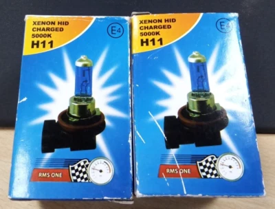 Light Bulbs H11 12V55W Blue Xenon HID Charged 5000K H11 Light Bulbs. X2 - Image 1 of 4