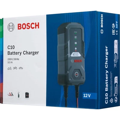 Bosch C10 Electrónico Cargador 12V Cargador Batería Coche Ciclomotor 5 - 120Ah - Imagen 1 de 4