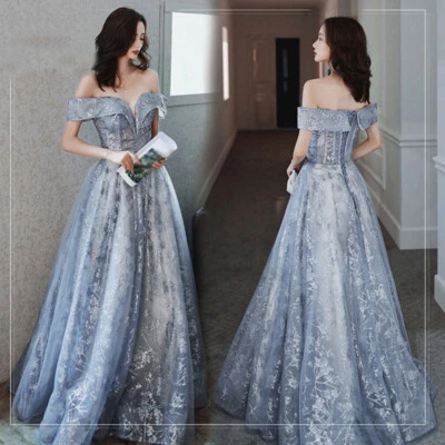 Официальный женщин с плеча свадебное платье вечеринки выпускного вечера мяч платья вечернее платье макси - Изображение 1 из 4