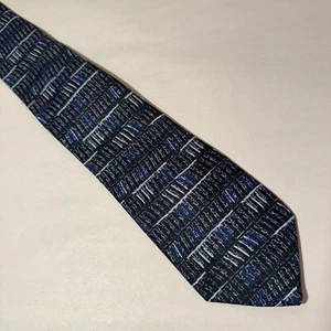 Vintage City Streets Krawatte Krawatte blau geometrisch kunstvoll Polyester USA Crosby - Bild 1 von 9