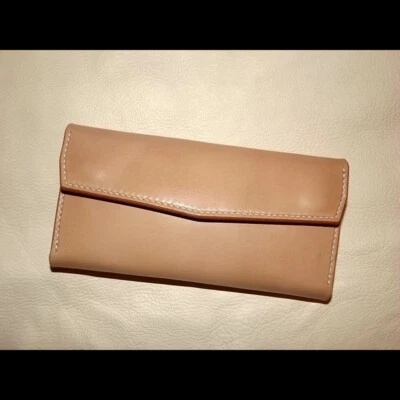 Handmade brown japan tochigi vegetable tanned leather long women wallet - Image 1 of 4