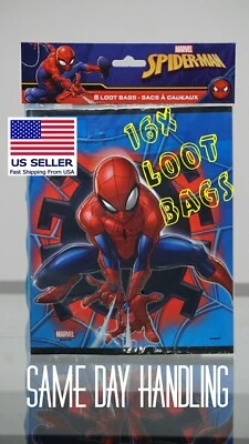 (Paquete de 16) Spiderman Fiesta de Cumpleaños Plástico Botín Golosinas Bolsa de Caramelos Decoraciones Foto 1 de 4