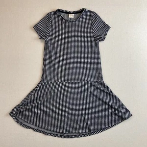 Zara Girls Casual Collection Dress Size 9/10 140CM Black White Check Pattern - Picture 1 of 12