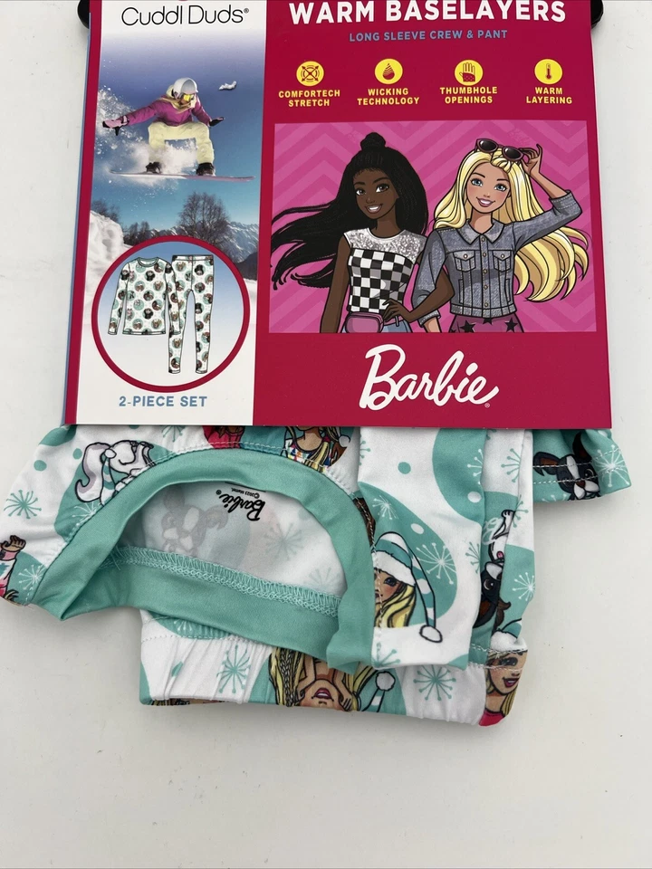 Brand New Cuddl Duds Girls Barbie 2 Piece Baselayer Set Size Large 10/12 - Image 1 of 4
