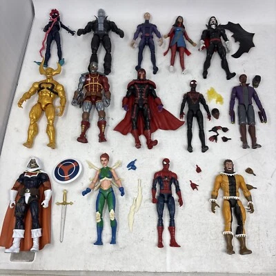Marvel Legends Lot Of 14 Figures Marrow Miles Spider-man Taskmaster Deathlok Etc - Image 1 of 4