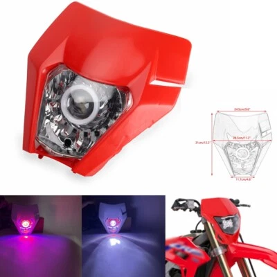Carenado de faros LED de enduro con DRL para Honda CR125M CR250R CRF125X CRF100F CR80 Foto 1 de 4