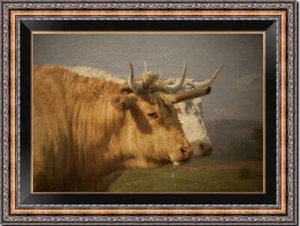Handmade Old Master-Art Antique Oil Painting Animal Cow on canvas 24"x36" - Picture 1 of 2