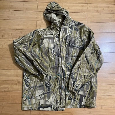 Stearns Hunting Hooded Rain Jacket Advantage Wetlands Camo Polyvinyl Vinyl Coat - Image 1 of 4