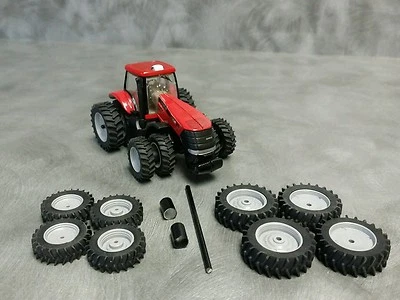 1/64 Farm custom scratch 20.8 R46 tractor tire kit gray rims + axels and spacers - Image 1 of 4