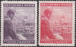 Wholesale Discount Stamp Germany Bohemia Mi 126-7 WWII Dealer Stock Adolf MNH - Picture 1 of 1