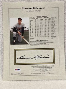BEAUTIFUL Harmon Killebrew AUTOGRAPHED Career Stats Sheet, Minnesota Twins, PSA! - Picture 1 of 7