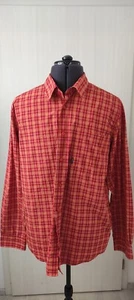 Odlo Mens Casual Long Sleeve Outdoor Shirt With Pocket Red Check Plaid Size L - Bild 1 von 6