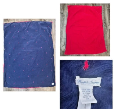 Polo Ralph Lauren Pana Azul Marino con Pony Rojo Bordado Manta Bebé 44"x40" Foto 1 de 3