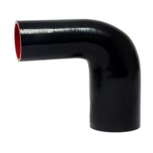 Manguera reductora de codo de silicona de 90 grados HPS 2-3/8"" > 2-1/2"" ID negra 60 mm > 63 mm - Imagen 1 de 3