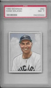 1950 BOWMAN BASEBALL Hank Majeski #92 PSA 7 NM Chicago White Sox - Picture 1 of 2