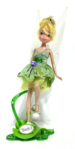 Vintage 2000s Y2K Disney Fairies Tinkerbell 12" Doll w/ Stand Cover
