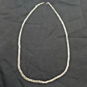 Schöne Sterlingsilber 23"" gewebte geflochtene Kette Halskette markiert 925 MEX MD28V - Bild 1 von 5