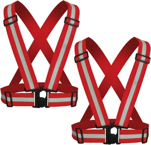 Reflective Strap Safety Vest Gear - 2-10 Pack Adjustable High Visible Reflective - Picture 1 of 12