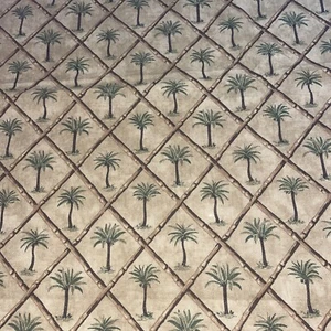 "Nueva tela de bambú tropical marrón palmera Waverly Tánger 1 yarda 54""" - Imagen 1 de 4
