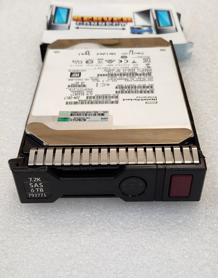 793771-001 -- HP 6TB 12G SAS 7.2K 3.5" SC HELIUM 512e HDD -- 793699-B21 - Image 1 of 1