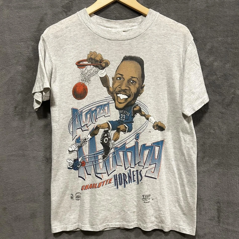 90’s Alonzo Mourning Charlotte Hornets Caricature Graphic T shirt HN4680 - Image 1 of 1