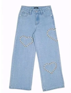 Forever 21 Girls Studded Heart Jeans (Kids) - Picture 1 of 12