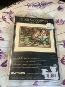 THE GOLD COLLECTION PETITES DIMENSIONS KITTEN REFLECTIONS CROSS STITCH - Picture 1 of 3
