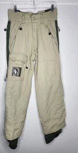 Old Navy Schnee Ski Hose Herren klein hellbraun grün isoliert Cargo Reißverschluss Belüftungsöffnungen Ausweistasche - Bild 1 von 8
