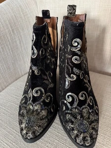 Naughty Monkey Damen schwarze Stiefeletten mit Pailletten Größe 6 - Bild 1 von 4