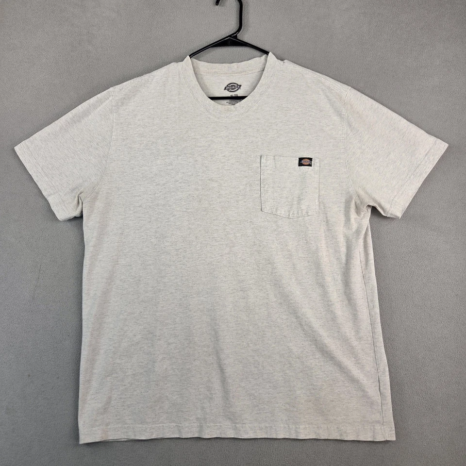 Camisa Dickies Para Hombres XL Gris Brezo Bolsillo Cuello Redondo Ropa de Trabajo Camiseta Algodón Foto 1 de 4