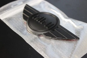 Matte black Mini Cooper Emblem Bonnet Badge Sticker JCW R53 R55 R56 R57 R58 R59 - Picture 1 of 5