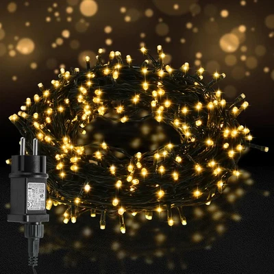 LED Lichterkette Kette Außen Innen 100-2000LED Strom Dekor Vorhang Xmas 10-200M - Bild 1 von 4
