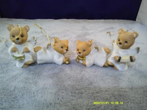 4er Set Vintage Homco #5721 Bärenband Engel Christbaumschmuck - Bild 1 von 3