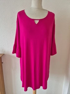 BNWT COTTON TRADERS túnica manga campana rosa caliente 3/4 largo talla 22 - Imagen 1 de 8